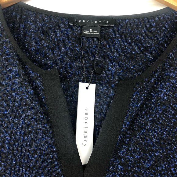 Sanctuary Sienna Blue Metallic Top NWT Size M - Picture 2 of 9